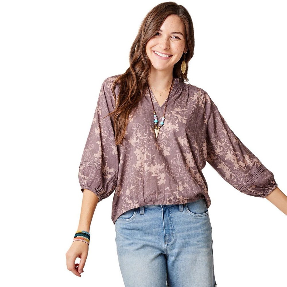 Carve Designs Camryn Long-Sleeve Top - Women's size XXS dark fawn floral